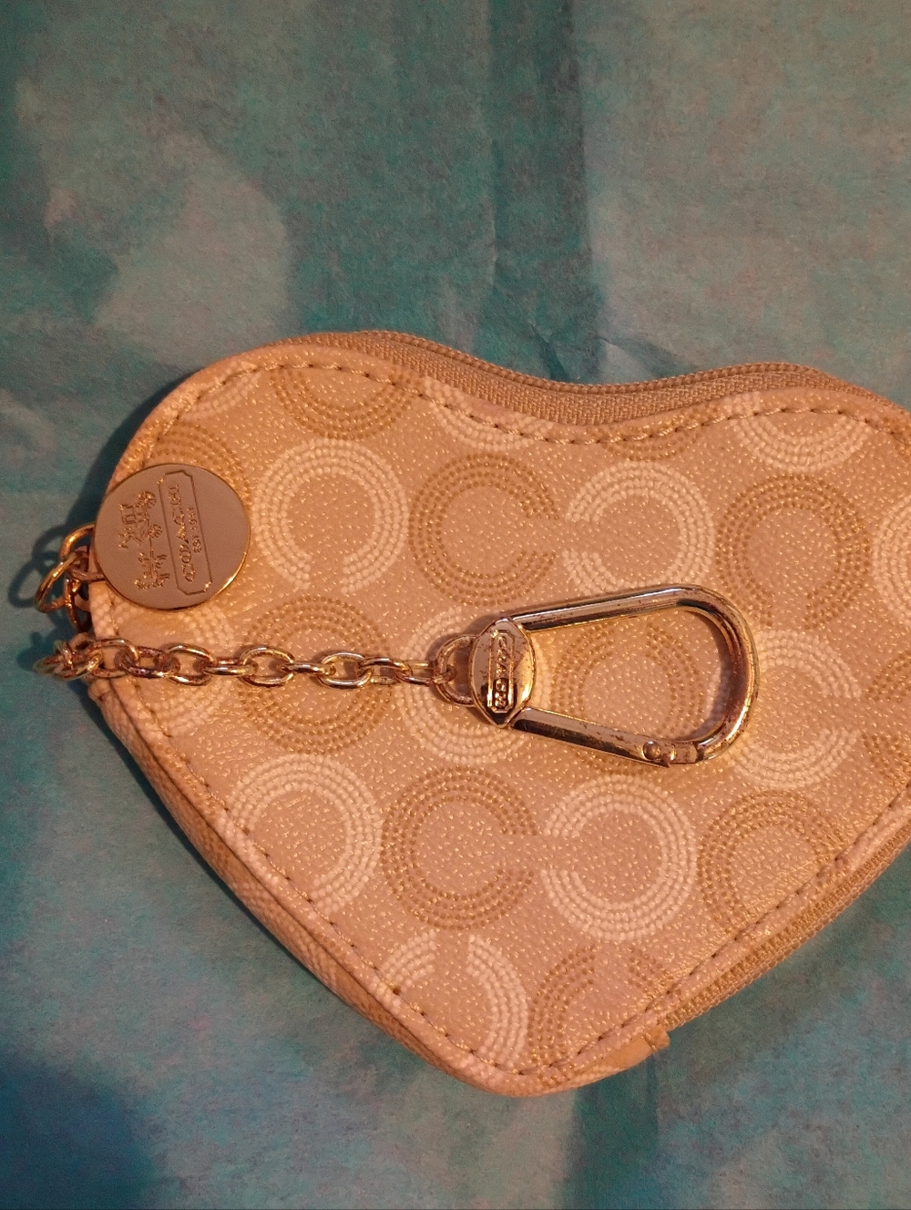 Coach Heart Coin Pouch Keychain
